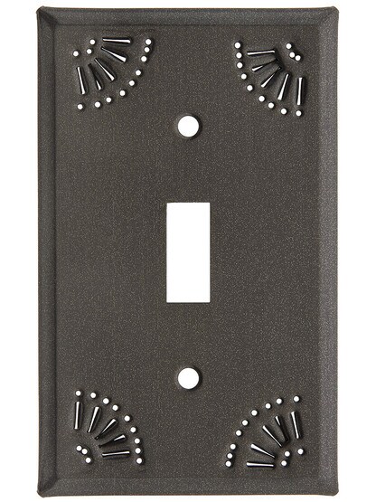 Pierced Country Tin Single Toggle Switch Plate in Country Tin.